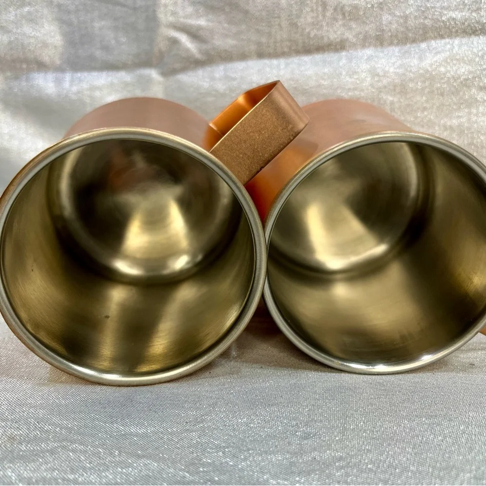 PIER 1 Pair of Copper Finish Stainless Steel Mugs